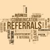 Word cloud background concept for Referrals. Business affiliate suggestion strategy for traffic network advertising. vector illustration.